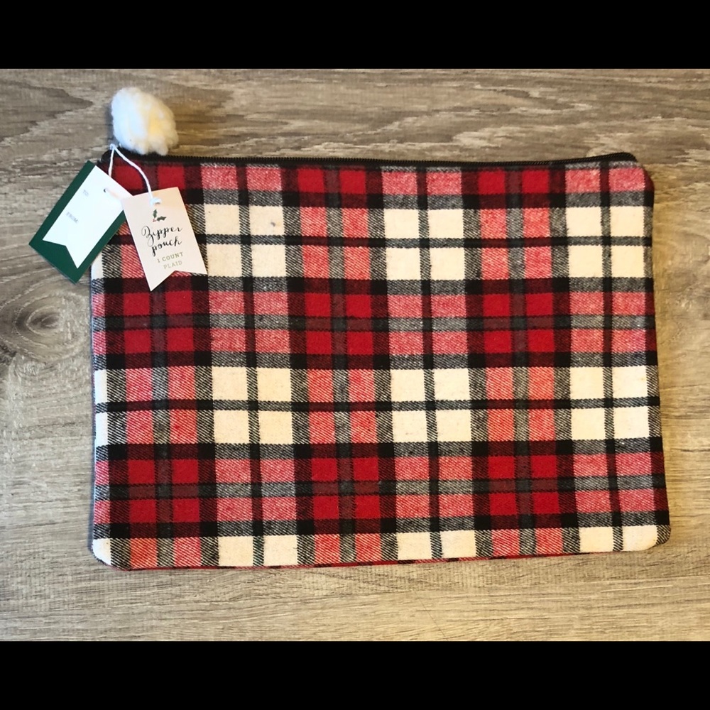 Plaid Travel Makeup Bag